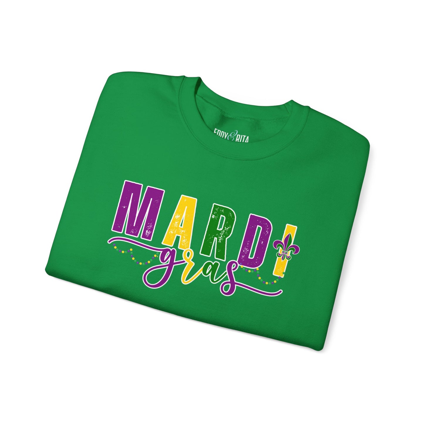 Mardi Gras Magic Women's Sweatshirt: Cozy Carnival Chic for Festive Comfort - Eddy and Rita