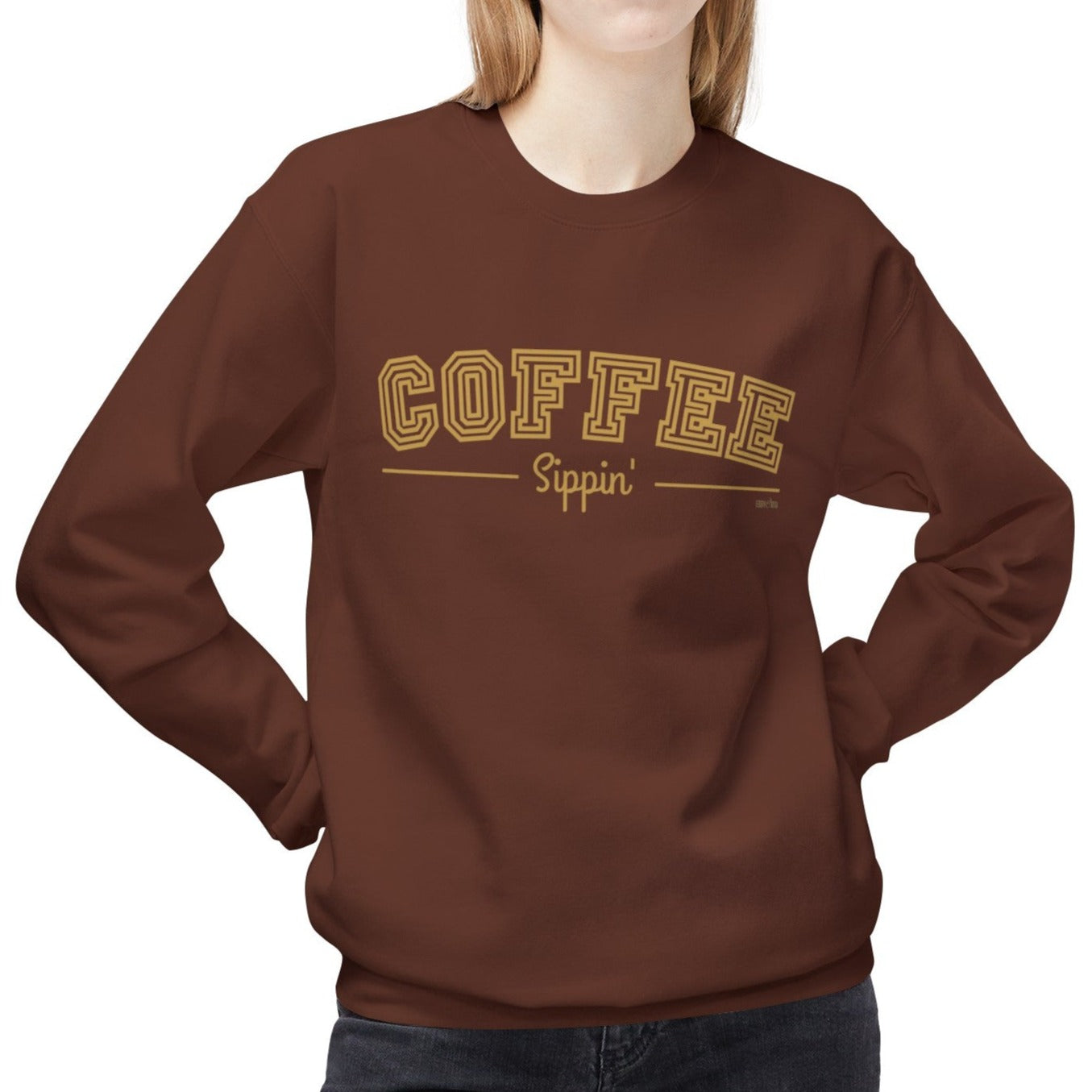 Eddy and Rita Women's Midweight Crewneck Sweatshirt - Coffee Sippin' Cozy Graphic Pullover