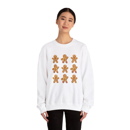 Women's Heavy Sweatshirt – "Gingerbread Cookie" Festive Holiday Graphic Sweatshirt