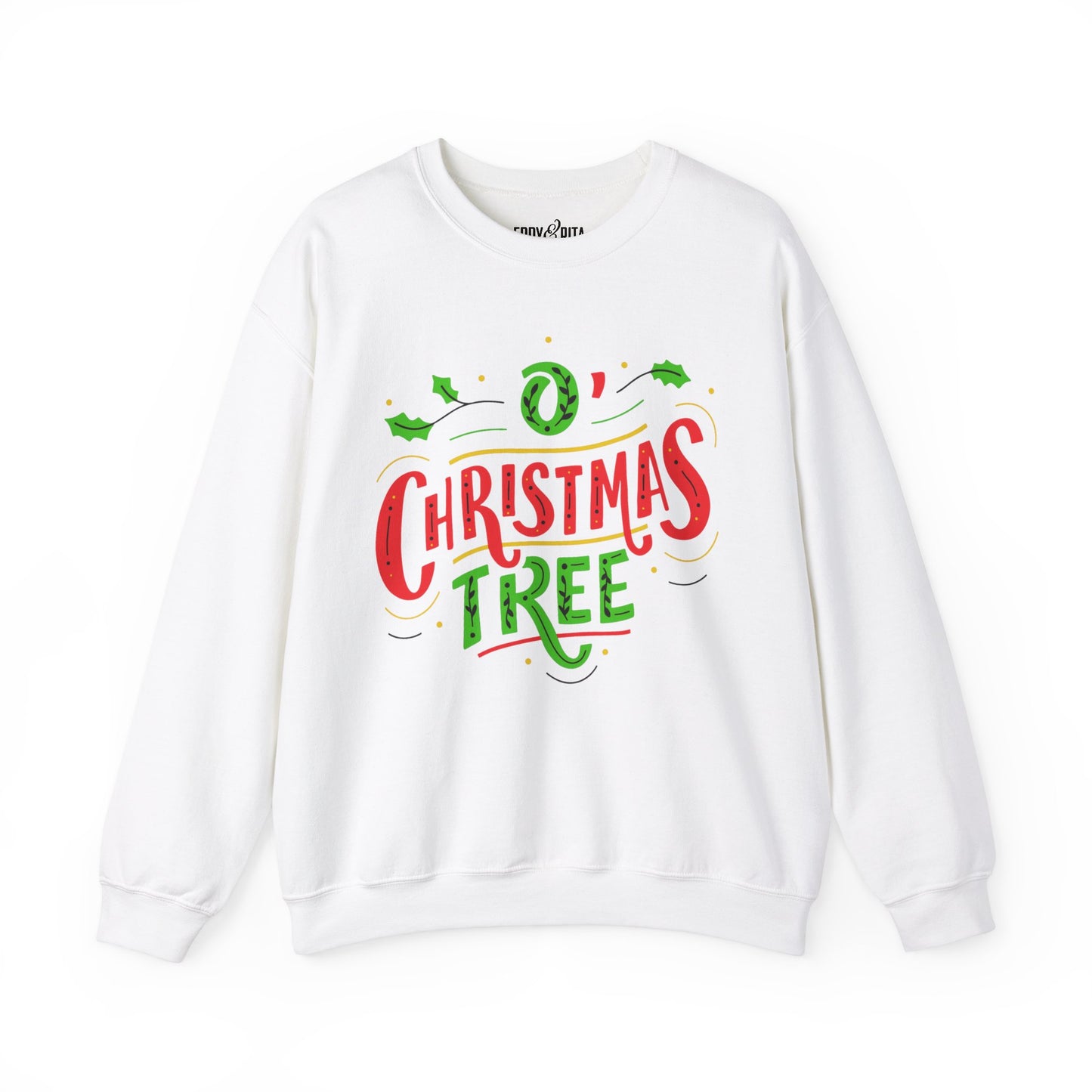 Women’s Heavy Sweatshirt – “O’ Christmas Tree” Elegant Holiday Pullover | Cozy and Classic Christmas Apparel