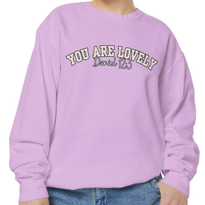 Women's Comfort Colors Sweatshirt with 'You Are Lovely' Inspired by Daniel 12:3 - Eddy and Rita