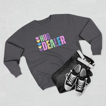 Women's Valentine's Day Graphic Sweatshirt – 'Hug Dealer' Cute and Cozy Pullover – Romantic Gift Idea, Casual Holiday Outfit