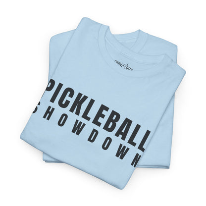 Eddy and Rita Unisex Heavy Cotton T-Shirt - "Pickleball Showdown" Graphic Tee for Sports Enthusiasts