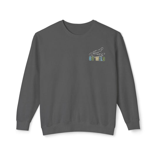 Eddy and Rita Men's Comfort Lightweight Crewneck Sweatshirt - "Go Wild" Alligator Graphic