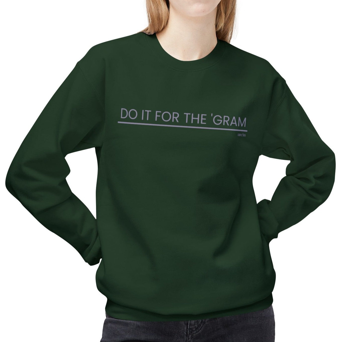 Eddy and Rita Women's Midweight Crewneck Sweatshirt - "Do It for the 'Gram" Trendy Graphic Pullover