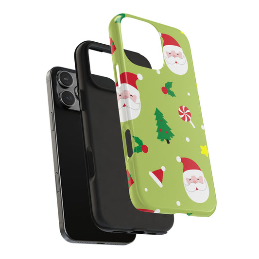 Tough Phone Case for iPhone – Bright Santa Design | Durable Holiday Stocking Stuffer Gift