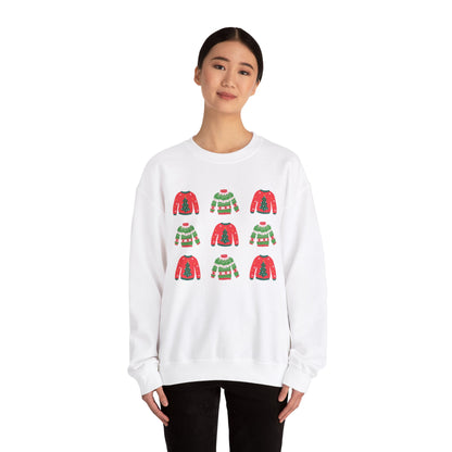 Women's Heavy Sweatshirt – "Festive Christmas Sweaters" Fun Holiday Graphic Sweatshirt