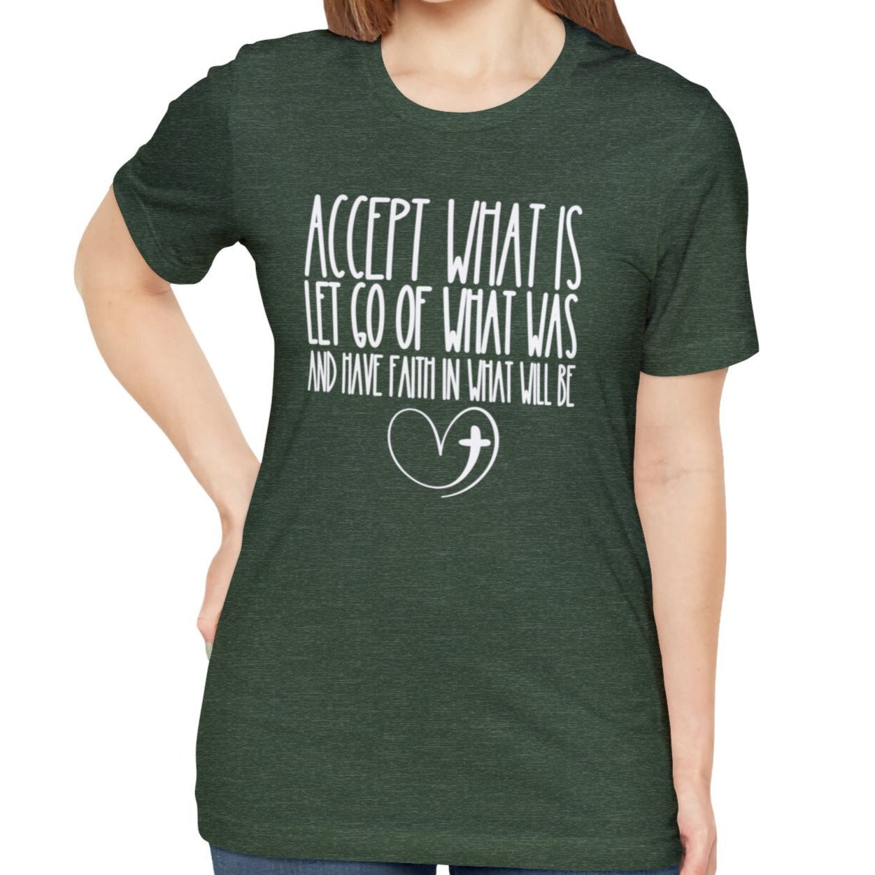 Accept, Let Go, Have Faith Women's Bella Canvas Tee: Inspirational Comfort with Stylish Ease - Eddy and Rita