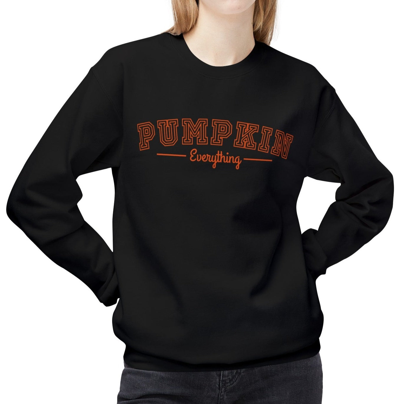 Eddy and Rita Women's Midweight Crewneck Sweatshirt - "Pumpkin Everything" Fall Graphic Pullover