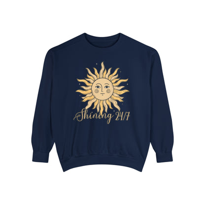 Shining 24/7 Women's Comfort Colors Sweatshirt - Cozy and Radiant - Eddy and Rita