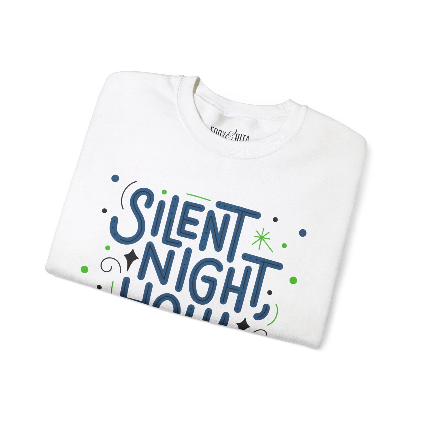 Women’s Heavy Sweatshirt – “Silent Night, Holy Night” Elegant Holiday Pullover | Cozy and Classic Christmas Apparel