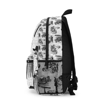 Fashionista Chic Women's Backpack with Black and White Print