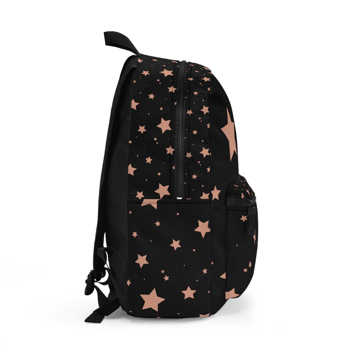 Eddy and Rita Women's Blush Pink Stars on Black Backpack - Premium Designer Bag