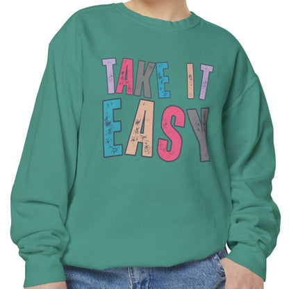 'Take It Easy' Relaxing Comfort Colors Women's Sweatshirt - Eddy and Rita