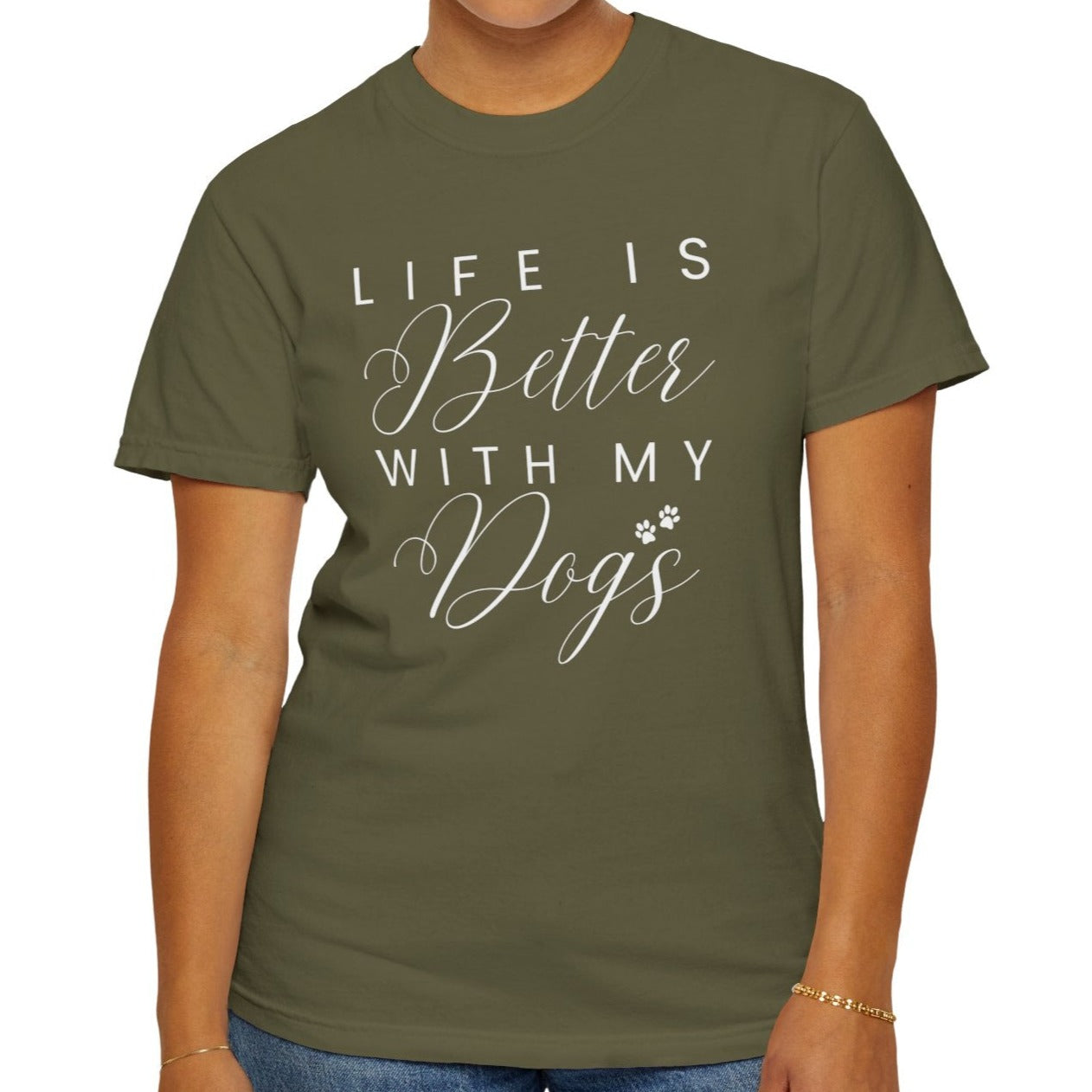 Life is Better with My Dogs Comfort Colors Women's Tee - Cozy Canine Style - Eddy and Rita