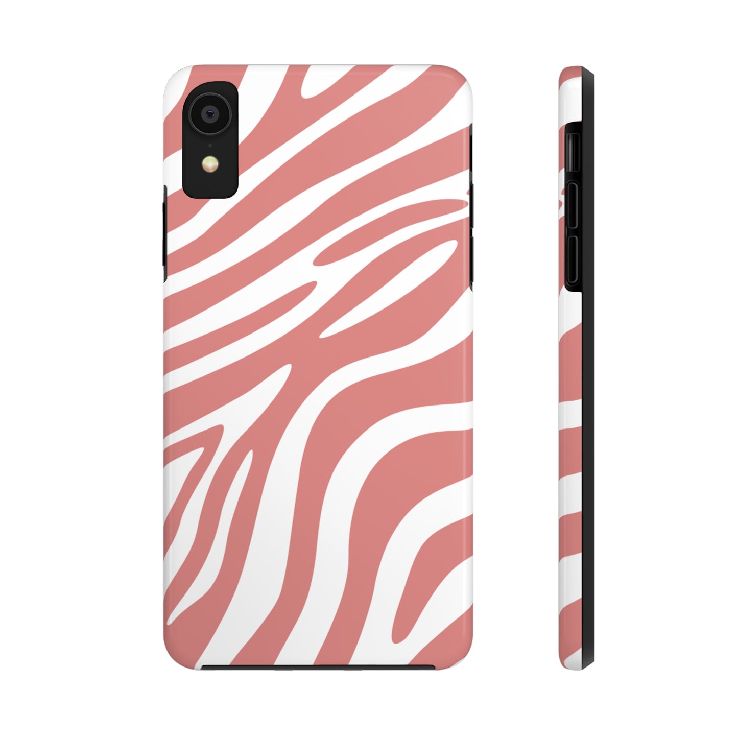 Pink and White Zebra Stripes iPhone Case - Stylish and Protective Cover for Your Device