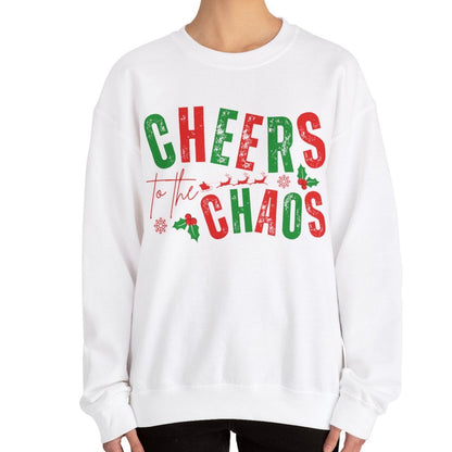 Women's Heavy Sweatshirt – "Cheers to the Chaos" Fun and Playful Winter Graphic Sweatshirt