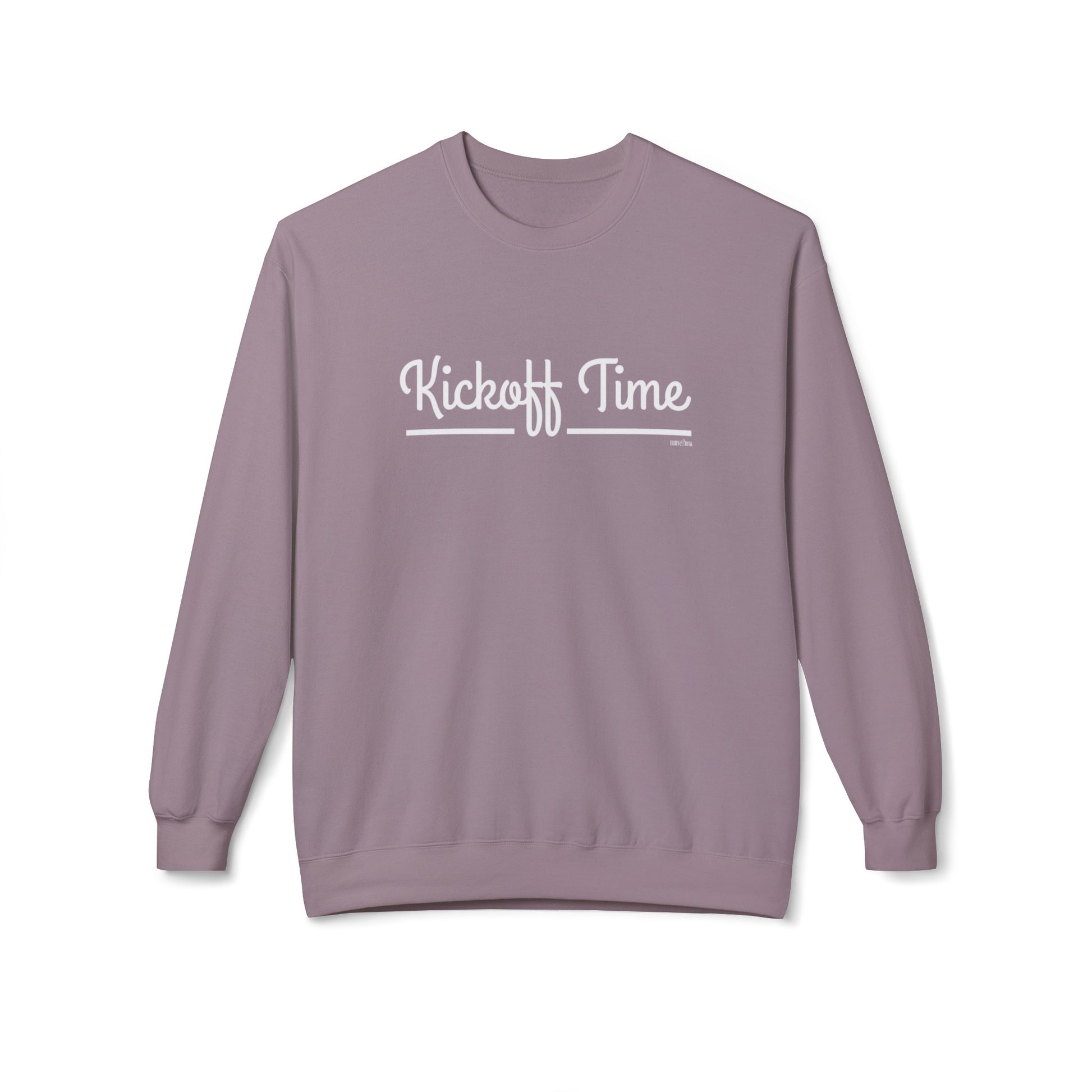 Eddy and Rita Women's Midweight Crewneck Sweatshirt - "Kickoff Time" Football Graphic Pullover