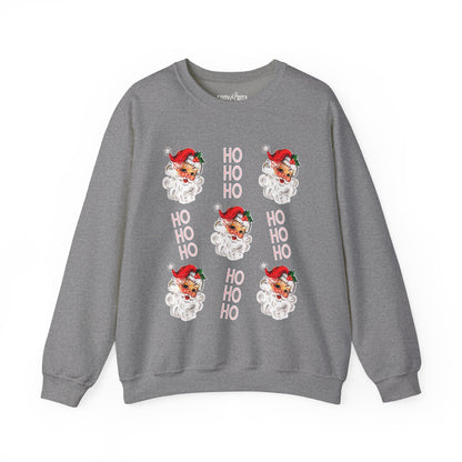 Women's Heavy Sweatshirt – "Ho Ho Ho Santa" Festive Christmas Graphic Sweatshirt