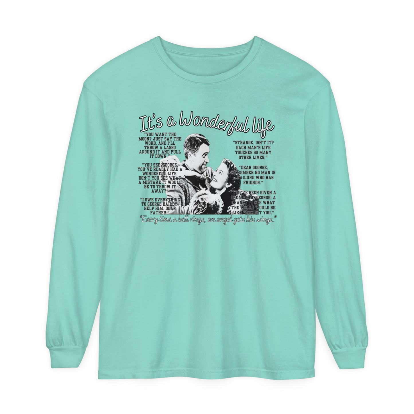 Women's Comfort Colors Long Sleeve Tee: 'It's a Wonderful Life' Christmas Movie Tribute Apparel