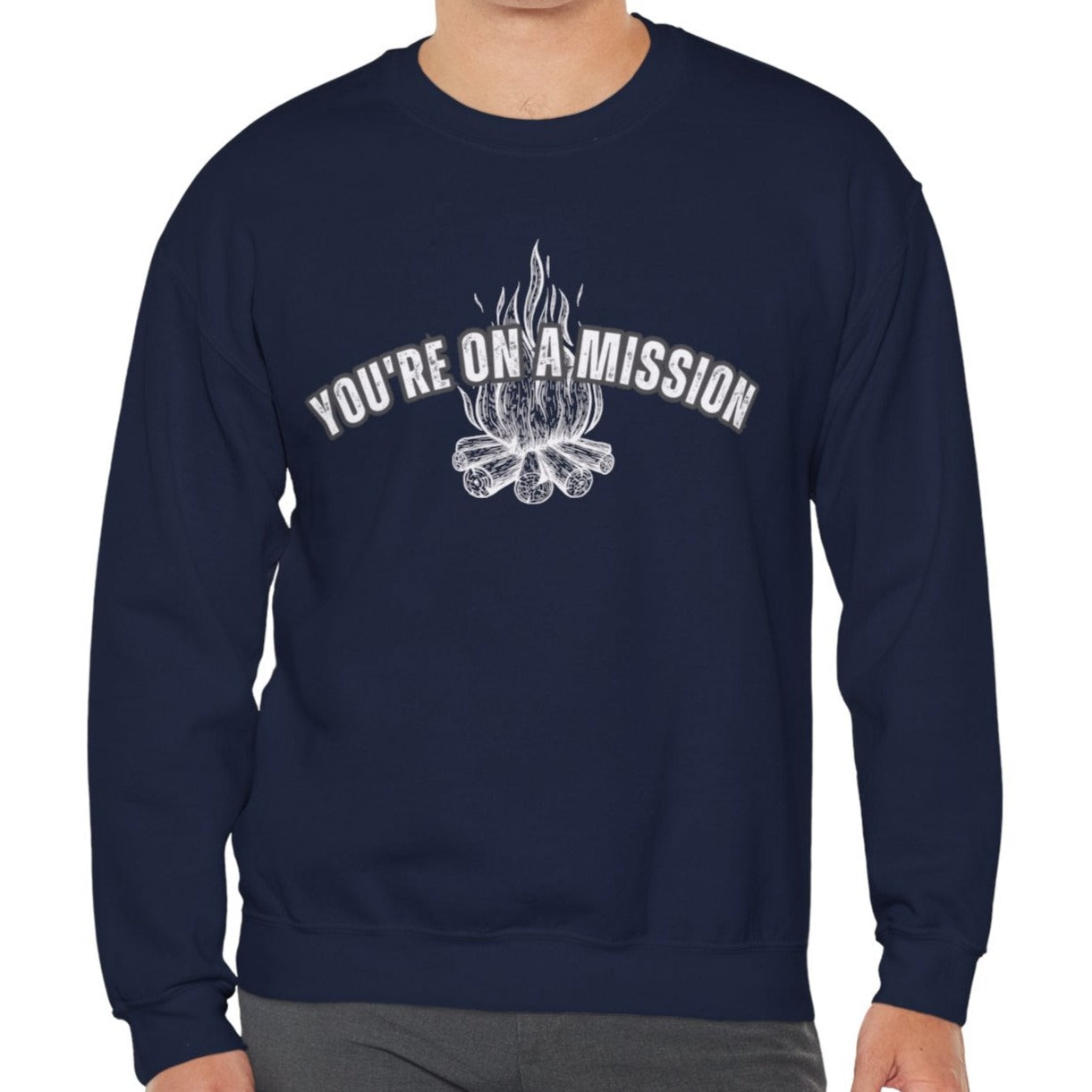 Mission-Driven Men's Empowerment Sweatshirt: Elevate Your Style with Purposeful Comfort