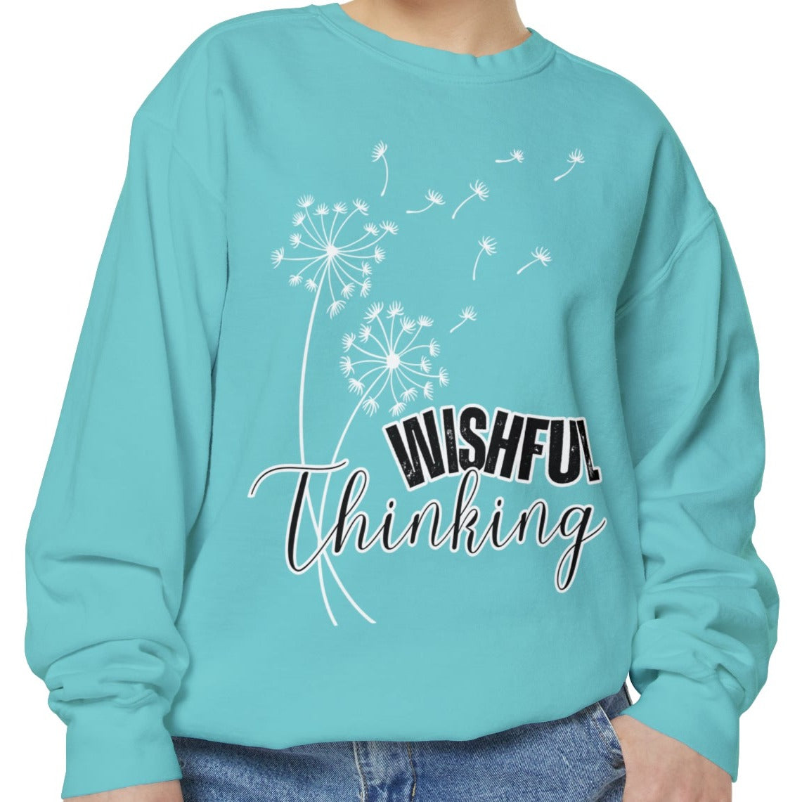 Wishful Thinking Women's Comfort Colors Sweatshirt - Cozy and Thoughtful - Eddy and Rita