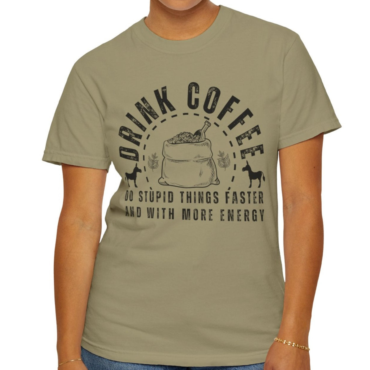 Stupidly Caffeinated Women's Comfort Colors T-Shirt - Eddy and Rita