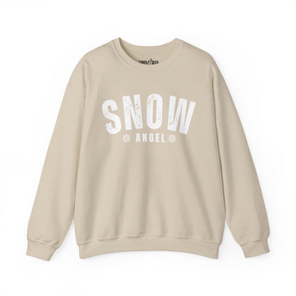 Women's Heavy Sweatshirt – "Snow Angel" Cozy Winter Graphic Sweatshirt