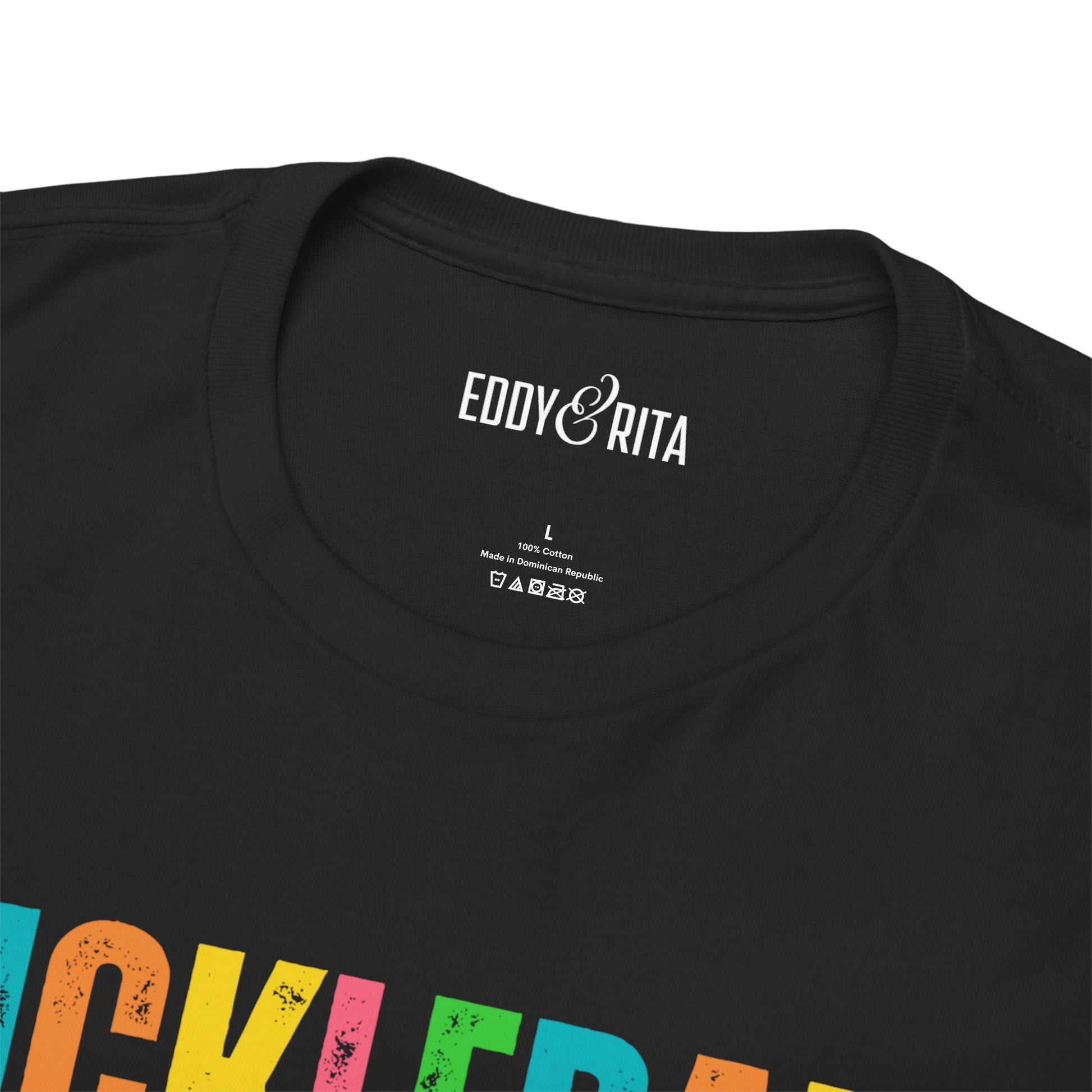 Eddy and Rita Women's Heavy Cotton T-Shirt - "Pickleball Pickleball Pickleball" Colorful Graphic Tee for Pickleball Enthusiasts