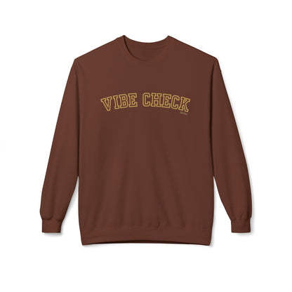 Eddy and Rita Women's Midweight Crewneck Sweatshirt - "Vibe Check" Fun Graphic Pullover