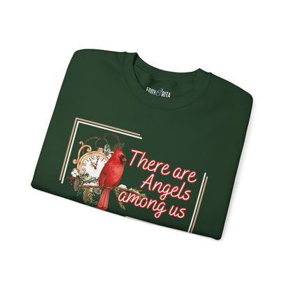 Cardinal Spirit: 'There Are Angels Among Us' Women's Sweatshirt - Eddy and Rita