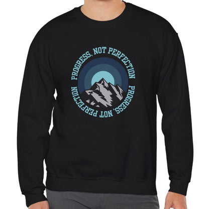 Progress Not Perfection Men's Empowerment Sweatshirt: Strive for Success with Comfortable Confidence