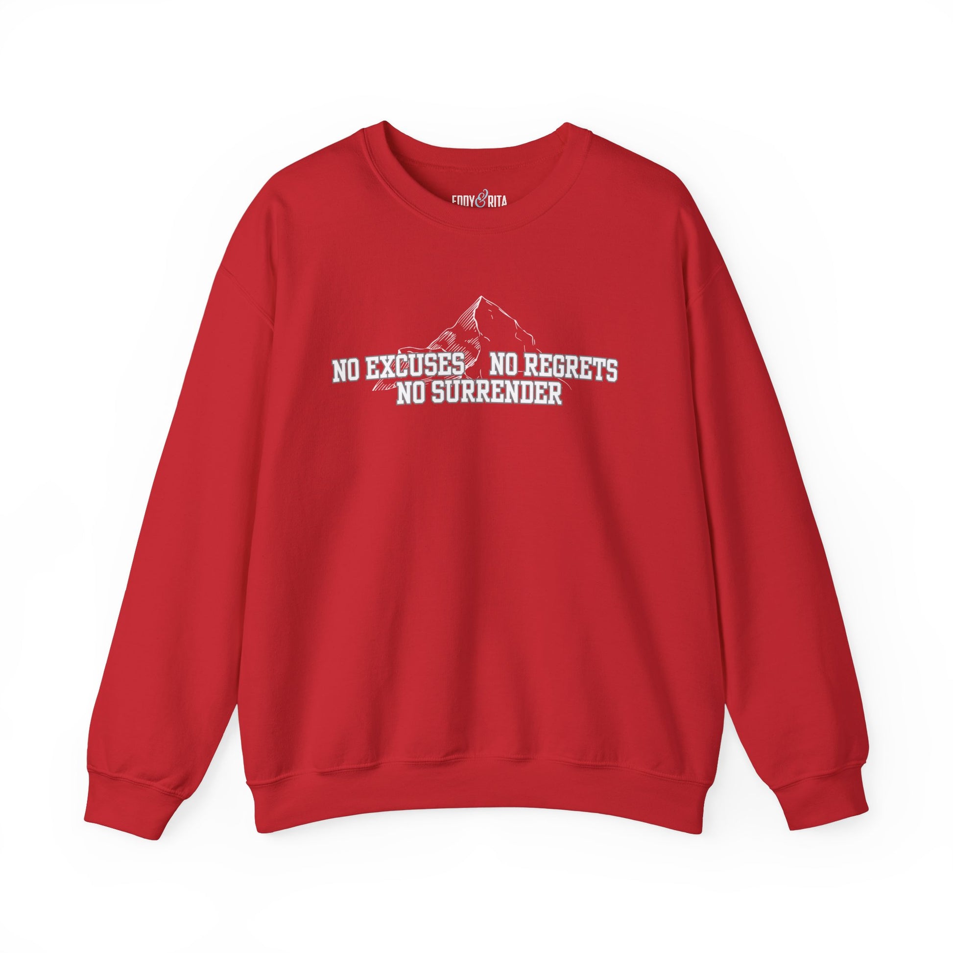 Unyielding Resolve: Men's Empowerment Sweatshirt - No Excuses, No Regrets, No Surrender