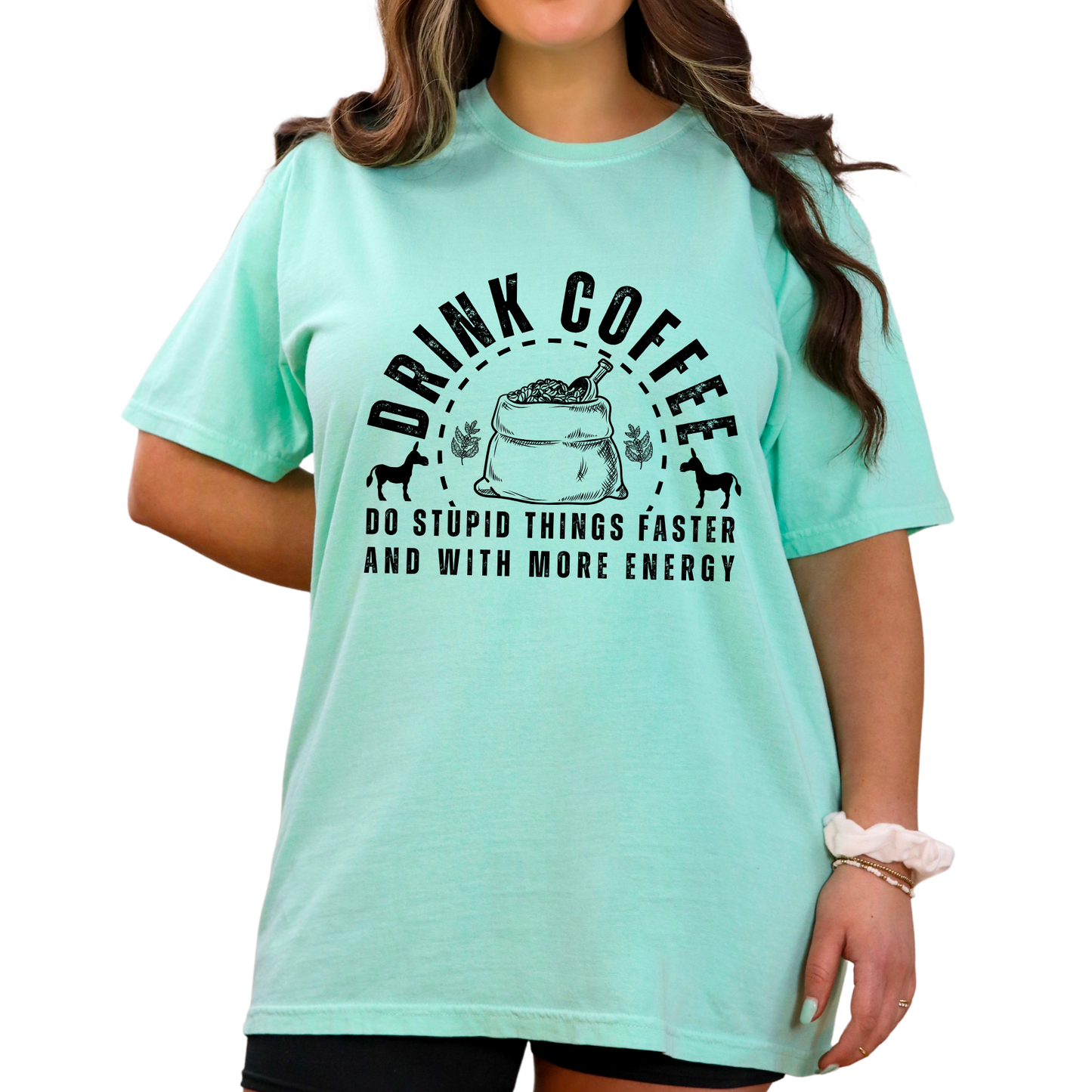 Stupidly Caffeinated Women's Comfort Colors T-Shirt - Eddy and Rita