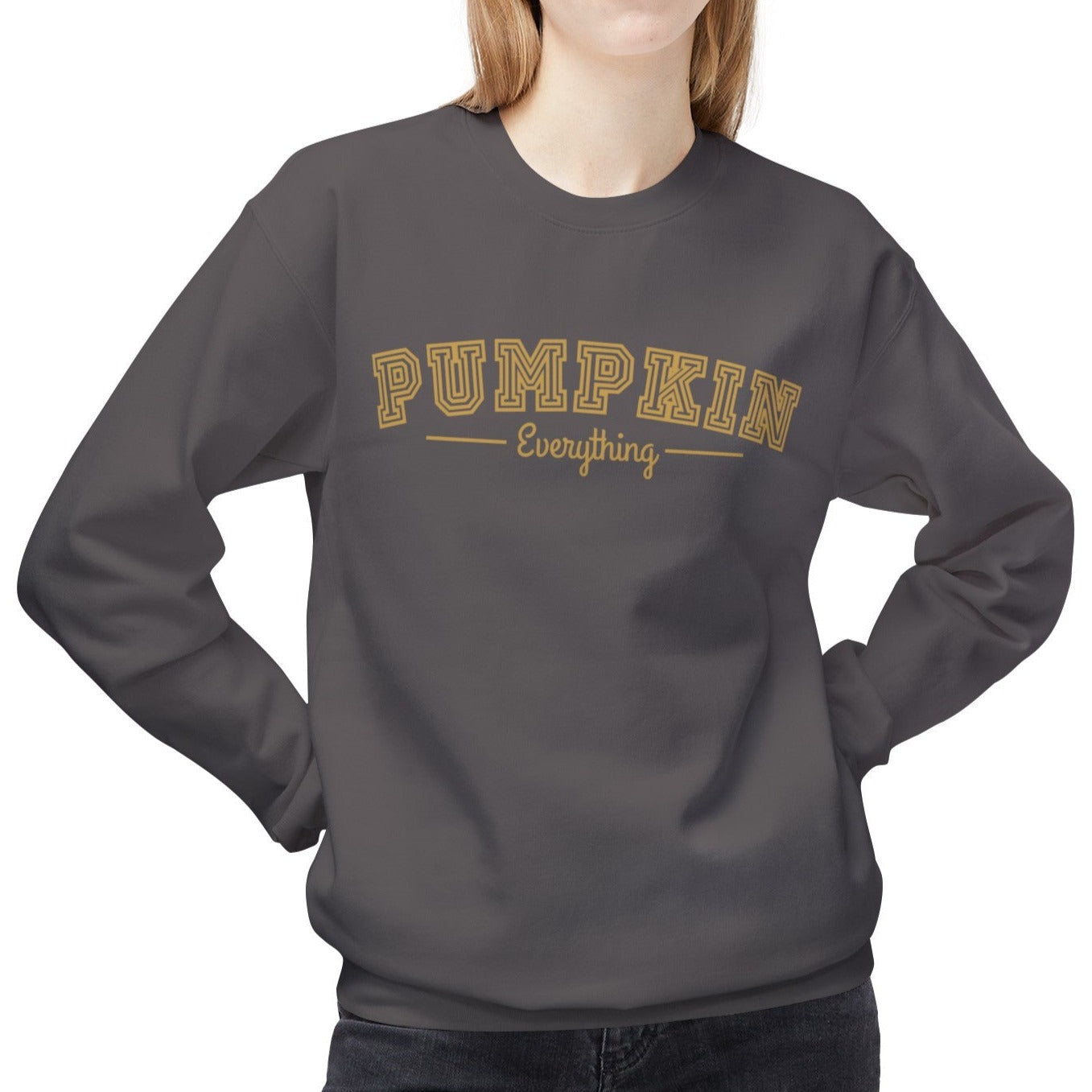 Eddy and Rita Women's Midweight Crewneck Sweatshirt - "Pumpkin Everything" Fall Graphic Pullover