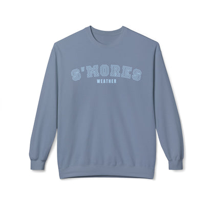 Women's Midweight Sweatshirt – "S'mores Weather" Cozy Graphic Sweatshirt