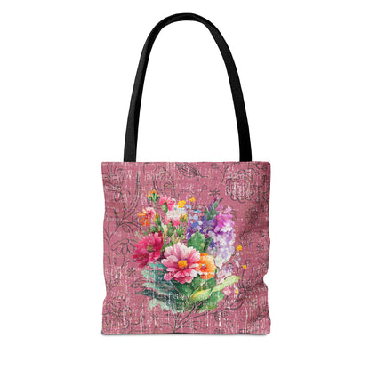 Blooming Rose Elegance: Petite Tote Bag with Stylish Floral Bouquet - Eddy and Rita