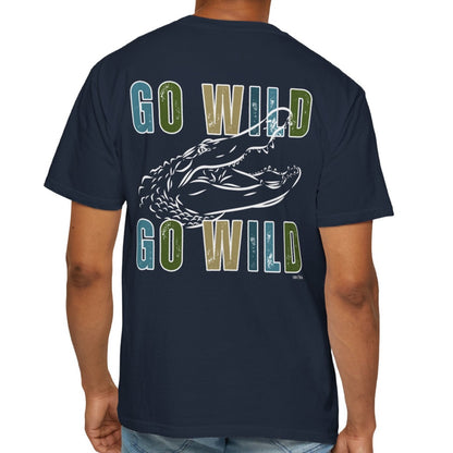 Eddy and Rita Men's Comfort Colors T-Shirt - "Go Wild" Alligator Graphic Tee