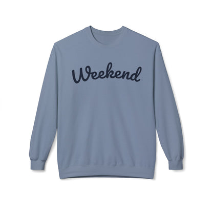 Eddy and Rita Women's Midweight Crewneck Sweatshirt - "Weekend" Graphic Pullover