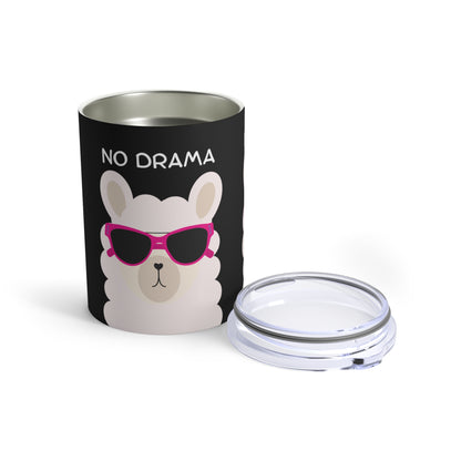 No Drama Llama: 10 oz Stainless Steel Tumbler - Quirky and Insulated Sipper