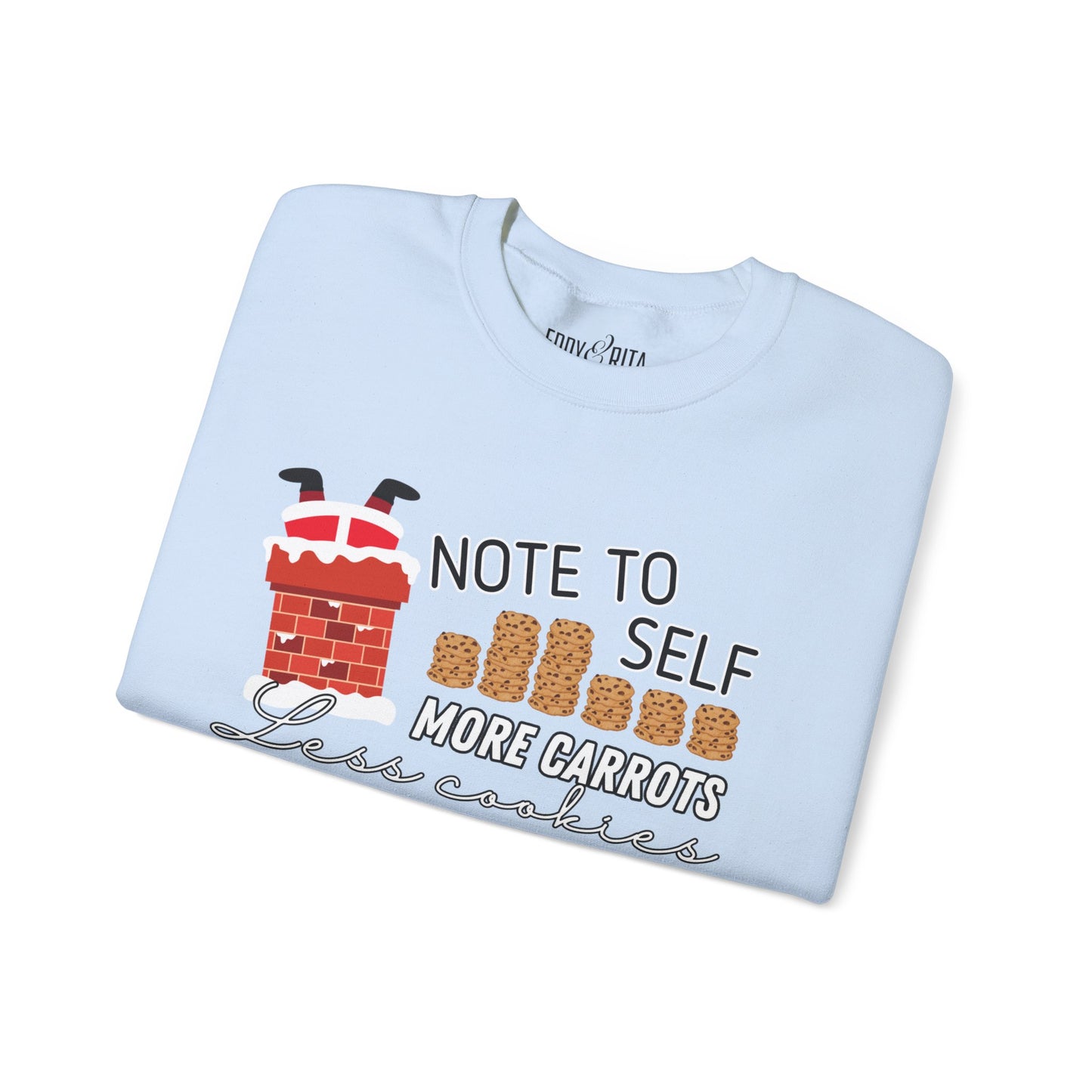 Note to Self: More Carrots, Less Cookies Santa Men's Sweatshirt