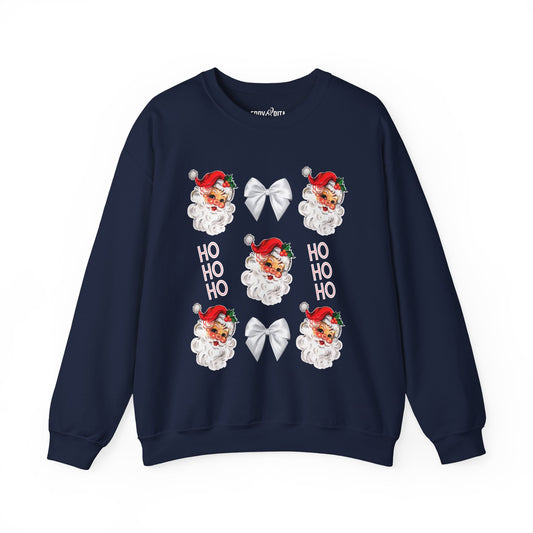 Women's Heavy Sweatshirt – "Ho Ho Ho Santa" Festive Christmas Graphic Sweatshirt