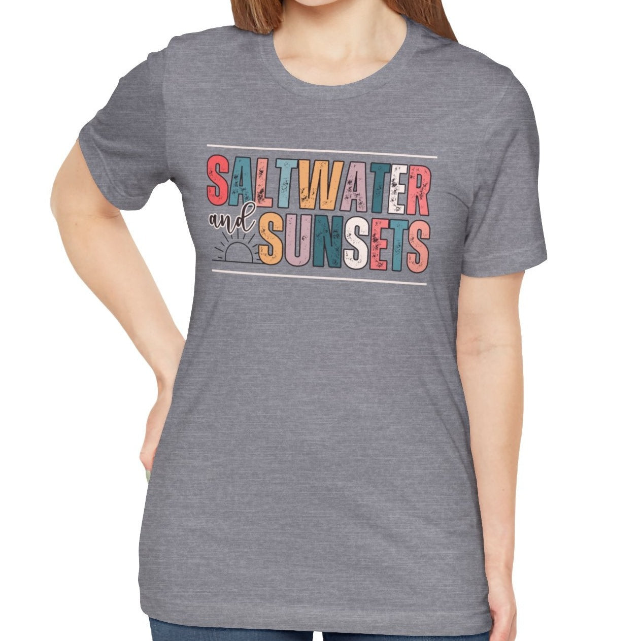 Saltwater and Sunsets Women's Bella Canvas T-Shirt - Eddy and Rita