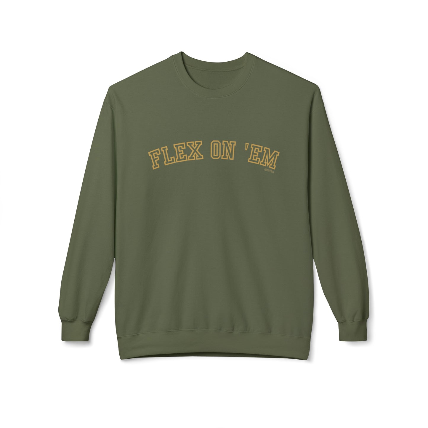 Eddy and Rita Women's Midweight Crewneck Sweatshirt - "Flex on 'Em" Motivational Graphic Pullover