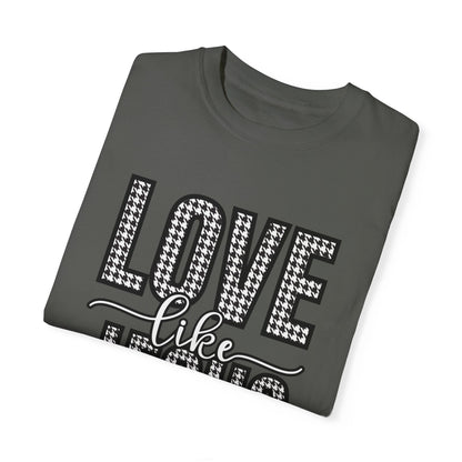 Love Like Jesus Houndstooth Tee - Women's Comfort Colors Short Sleeve T-shirt - Eddy and Rita