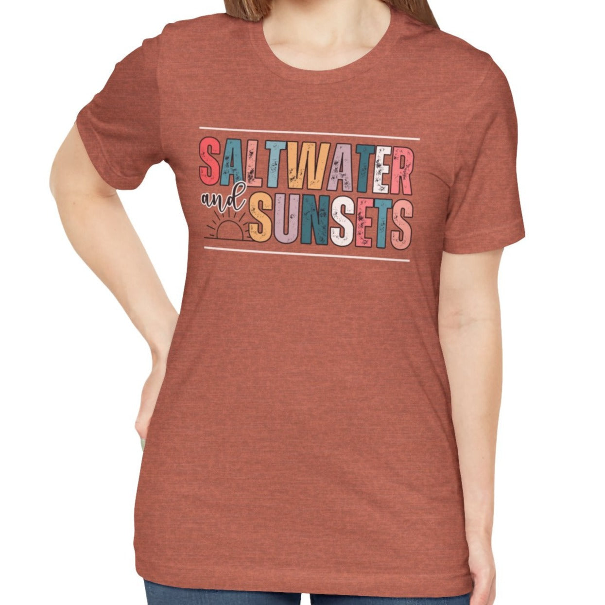 Saltwater and Sunsets Women's Bella Canvas T-Shirt - Eddy and Rita