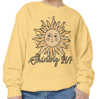 Shining 24/7 Women's Comfort Colors Sweatshirt - Cozy and Radiant - Eddy and Rita