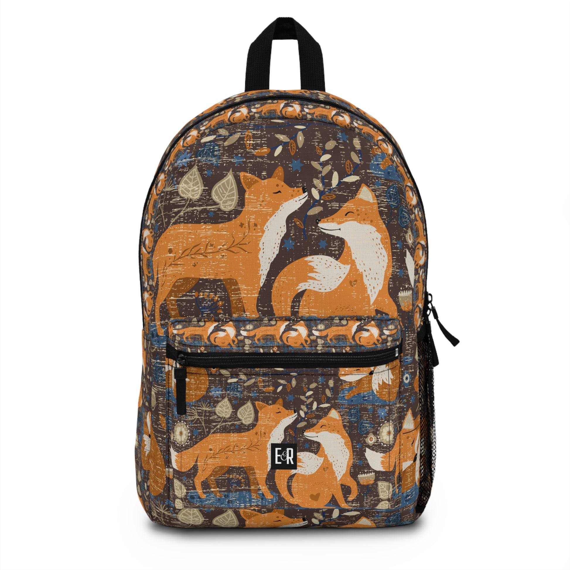 Eddy and Rita Women's Foxes and Black Floral Backpack - Premium Designer Bag