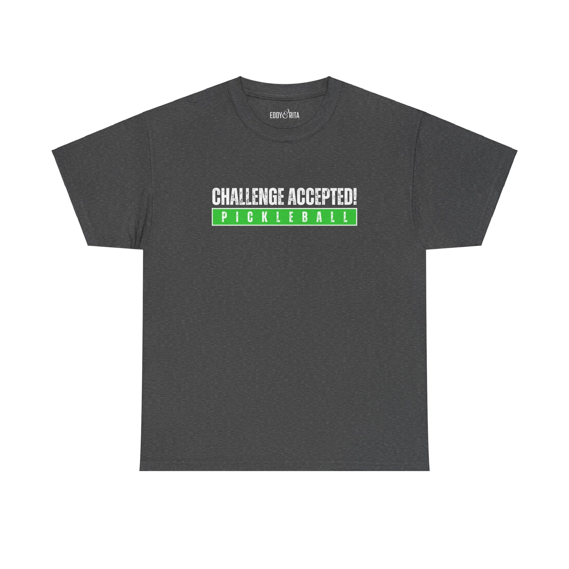 Eddy and Rita Unisex Heavy Cotton T-Shirt - "Challenge Accepted Pickleball" Graphic Tee for Sports Enthusiasts