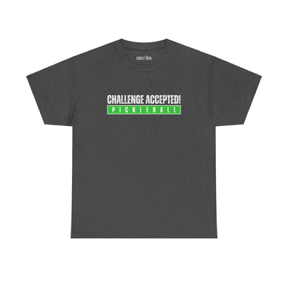 Eddy and Rita Unisex Heavy Cotton T-Shirt - "Challenge Accepted Pickleball" Graphic Tee for Sports Enthusiasts